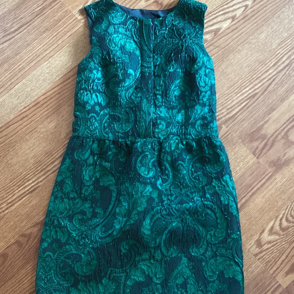J. Crew Teal Patterned Mini Dress